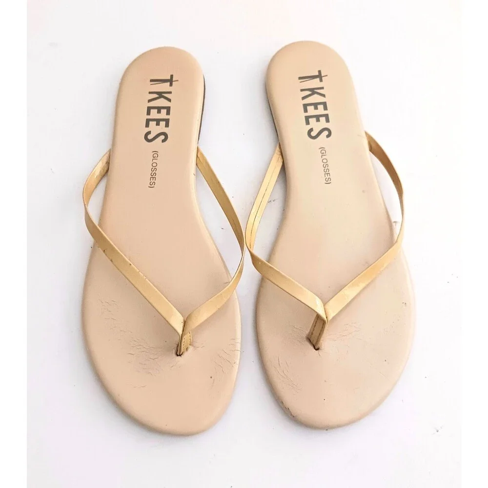 TKEES Glosses Thong Flip Flops Neutral Cocoa Butter EU 39 US 8